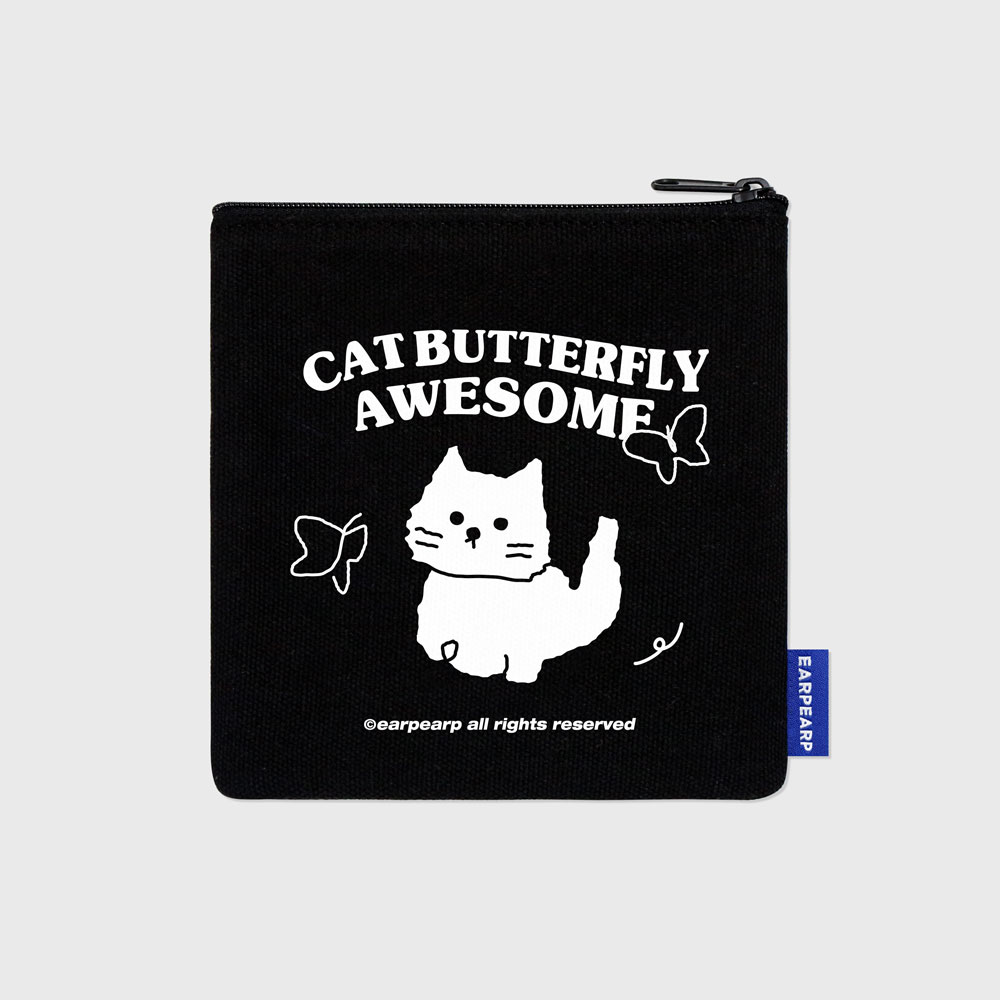 BUTTERFLY AWESOME CAT-BLACK(파우치)