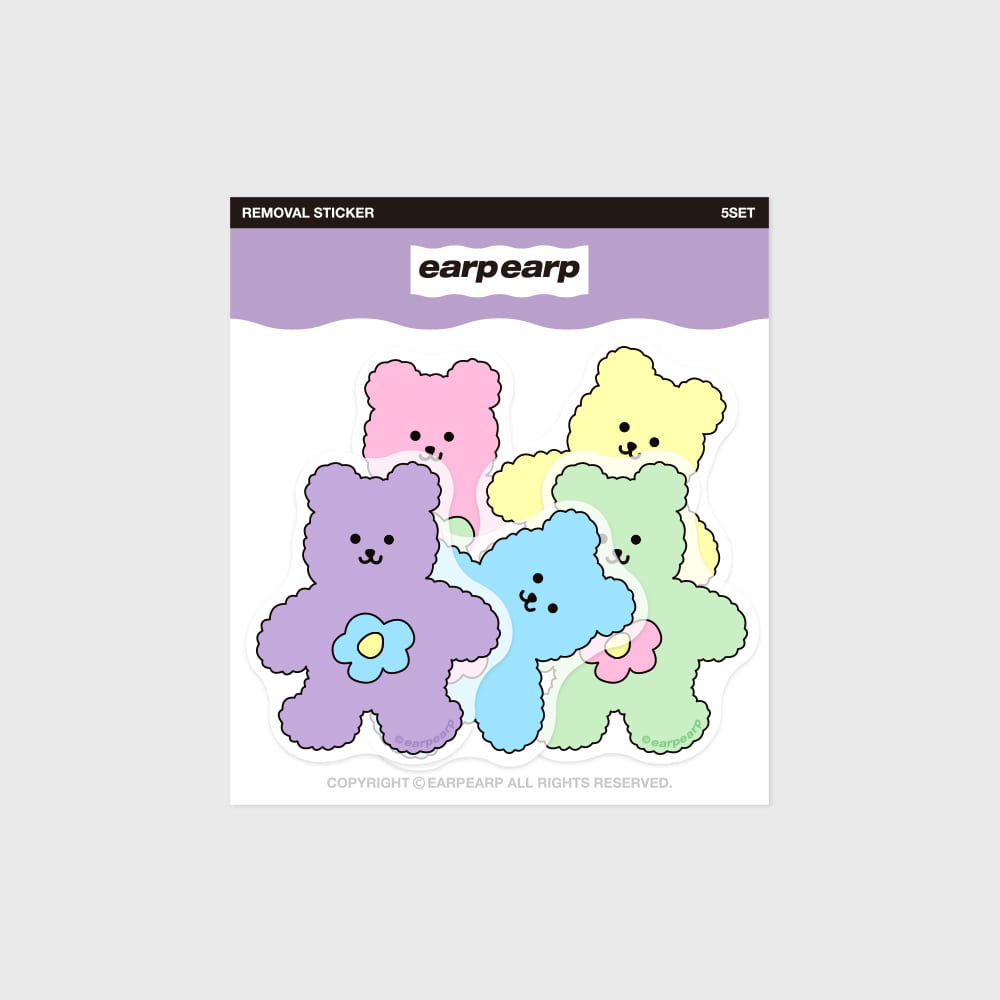 BLOSSOM BEAR FRIENDS-5COLOR(커팅 스티커)