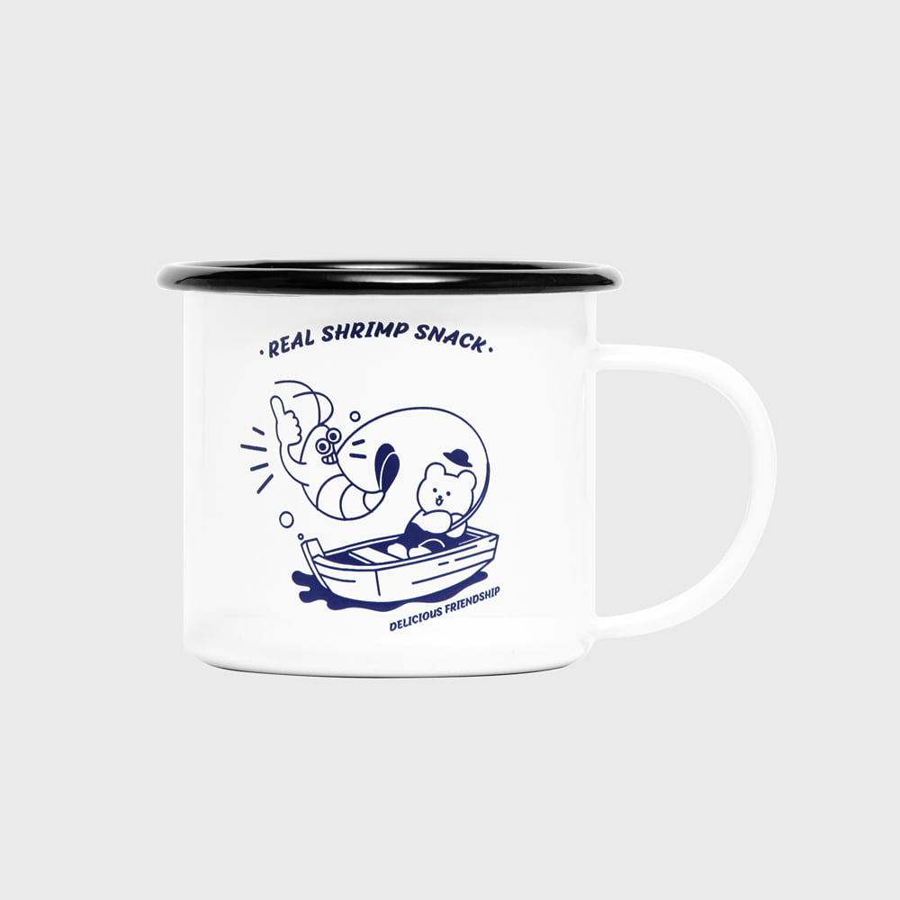 [어프어프X새우깡]SHRIMP FISHING COVY-WHITE(법랑컵)